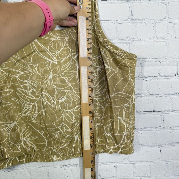 Ana a New Approach XL Crop Top Brown Floral Cottagecore Summer Boho Breezy - Picture 5 of 5
